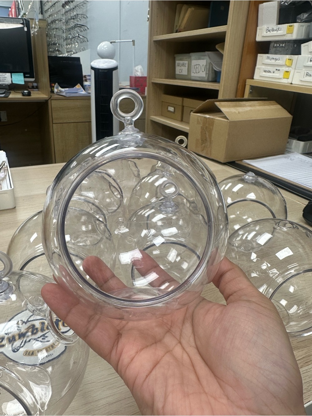 Clear Glass Hanging Orb Planter - Set
